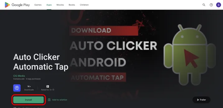 IO auto clicker playstore