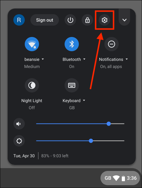 click on settings