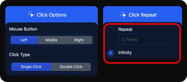 Click repeat function